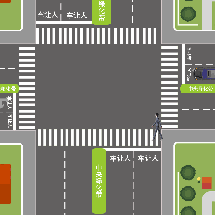 情况六：交叉路口左转车辆